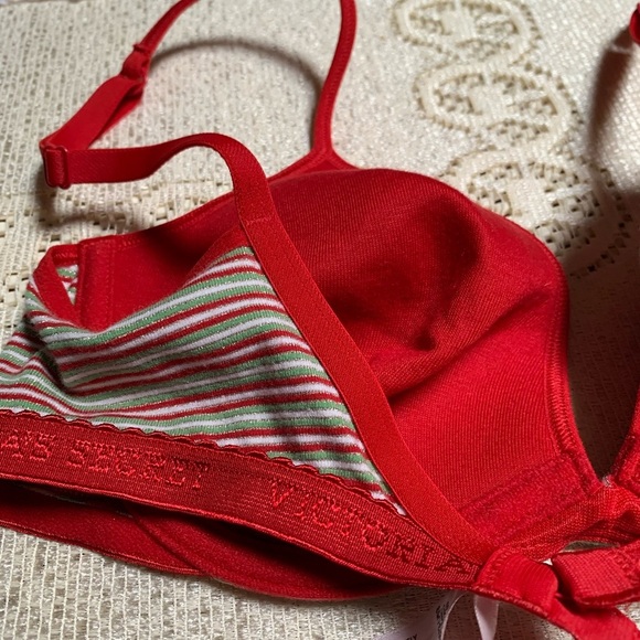 Victoria Secret Women’s Striped Red and Green Bra Size 34 C - Picture 6 of 9